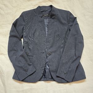 Zara dark blue inverted lapel blazer